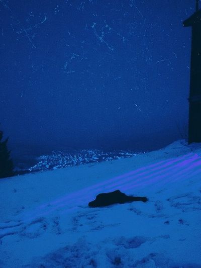 Moonlit Snowfield Photography Poster. poster