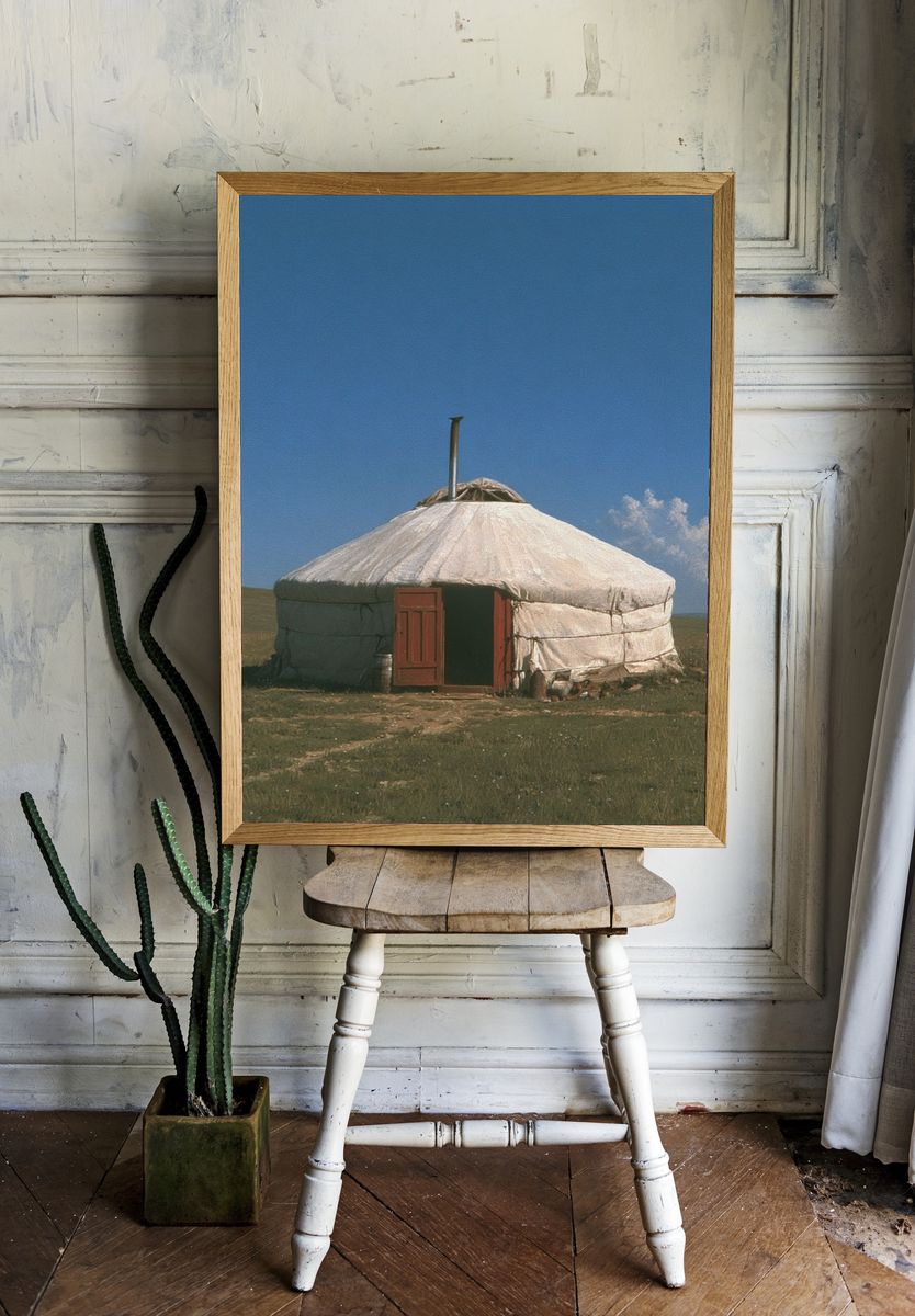Mongolian Yurt Landscape Poster. — room view 1