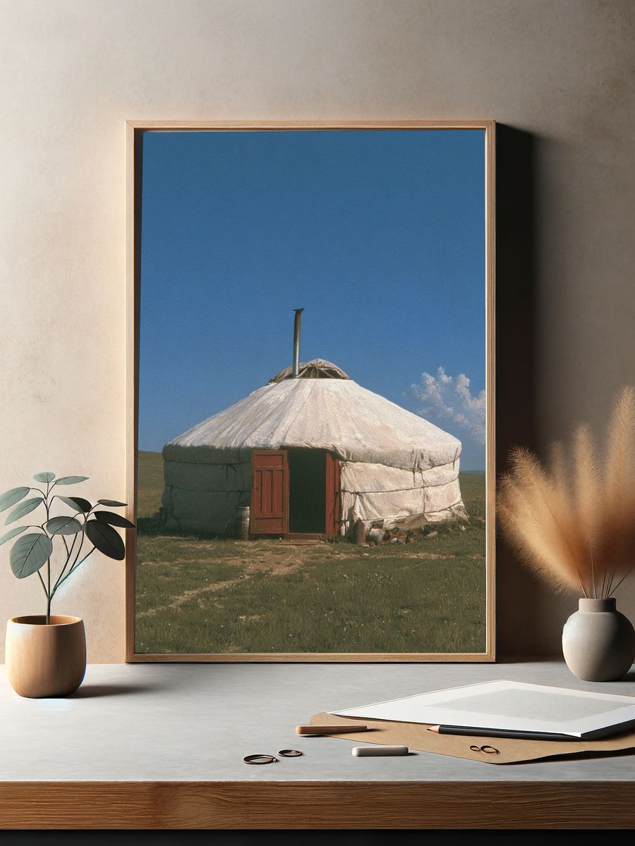 Mongolian Yurt Landscape Poster. — room view 2