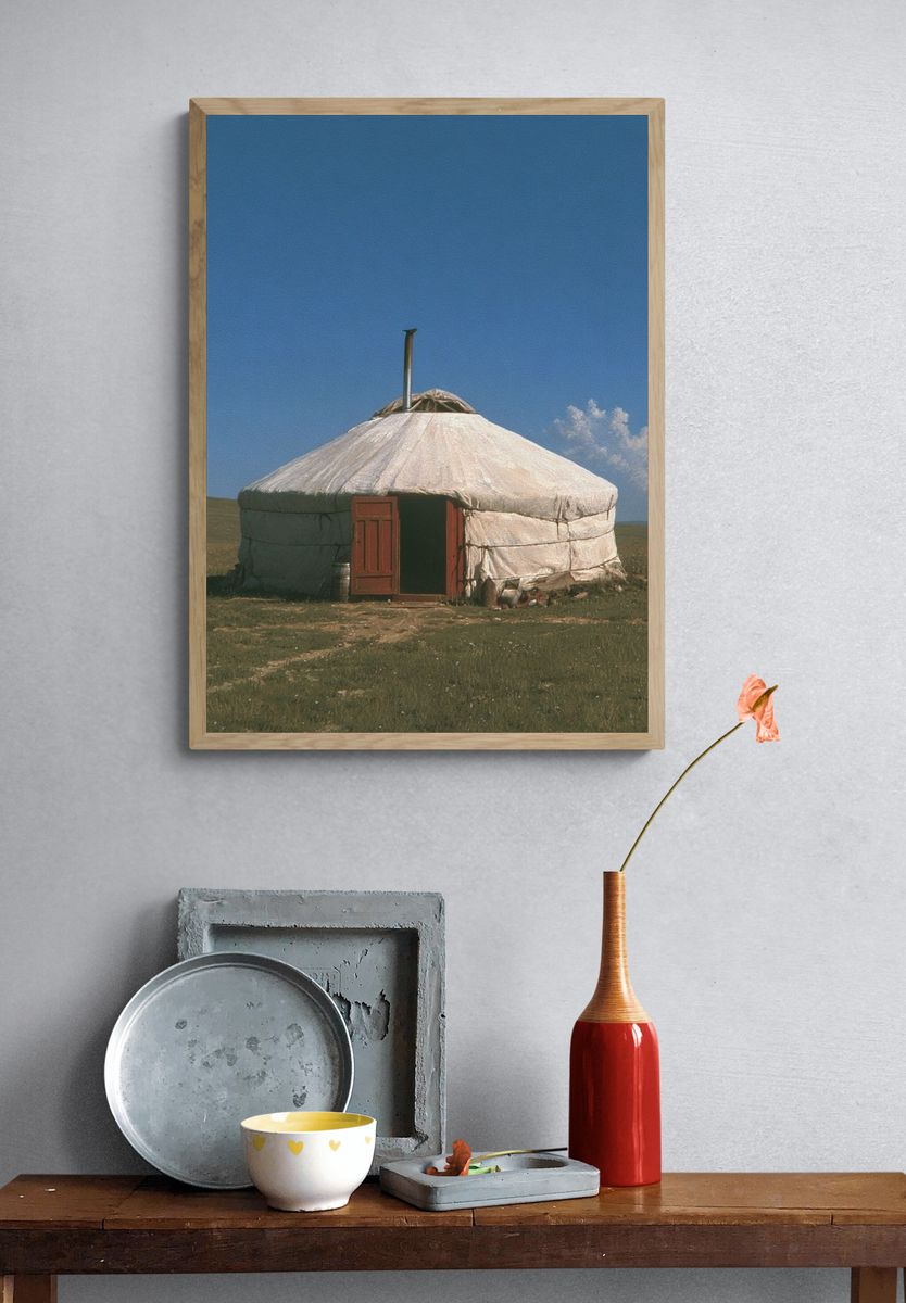 Mongolian Yurt Landscape Poster. — room view 3