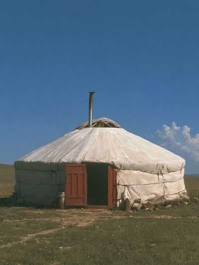 Mongolian Yurt Landscape Poster.