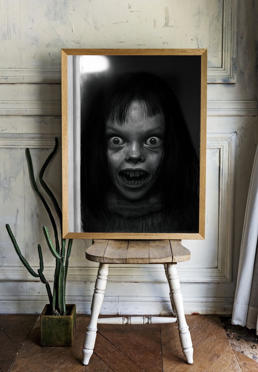 Creepy Girl Portrait Photography Poster. room preview