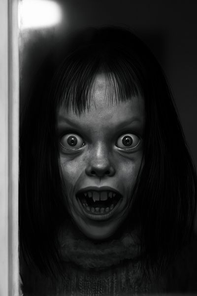 Creepy Girl Portrait Photography Poster.
