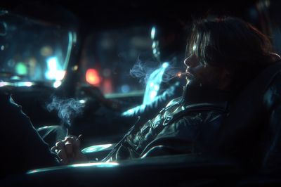 Noir Smoker Portrait Print.