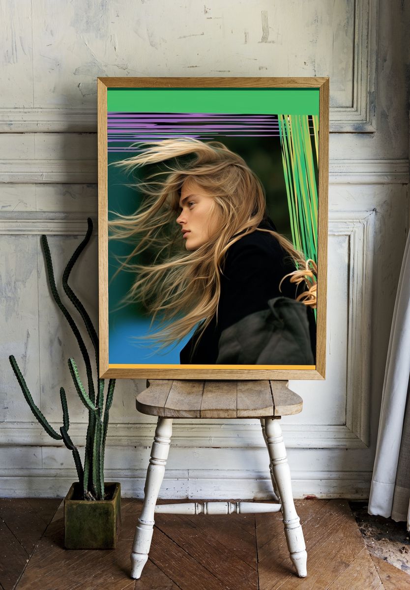 Windblown Portrait Photography Poster. room preview
