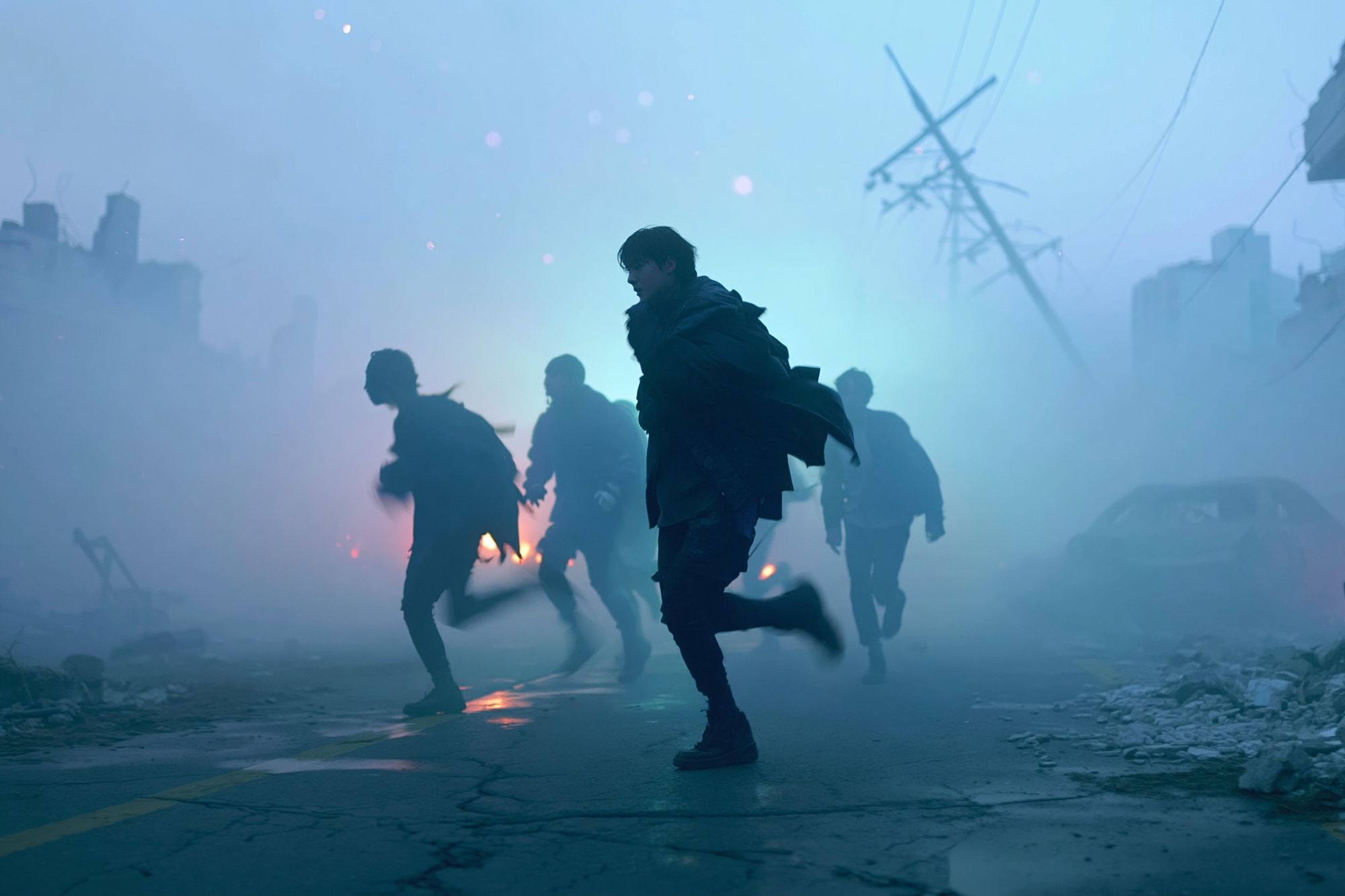 Foggy Urban Chase Photography Poster. poster — photography art