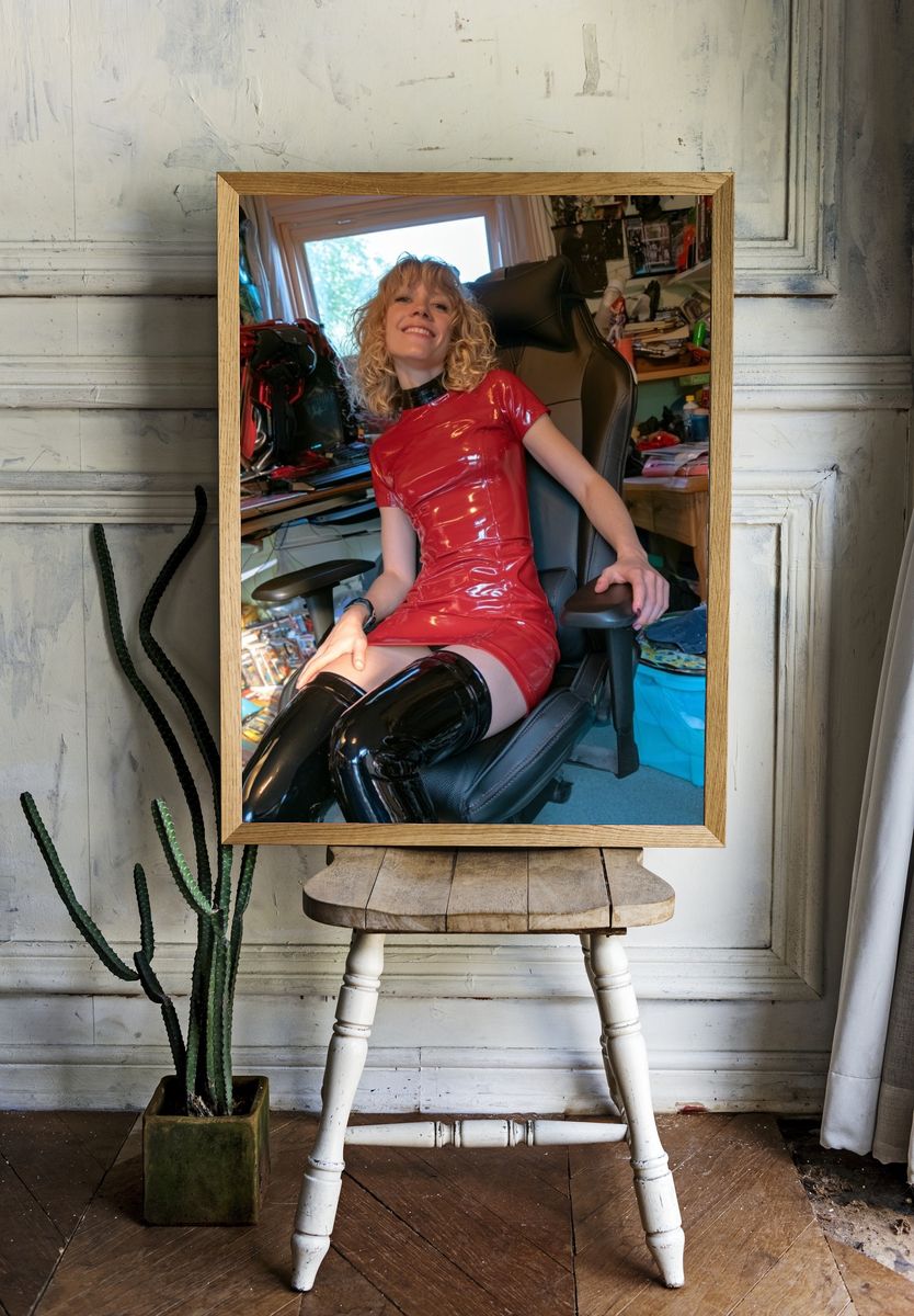 Red Latex Portrait Photography Poster. — room view 1