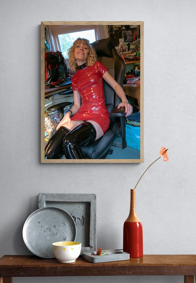 Red Latex Portrait Photography Poster. — room view 3