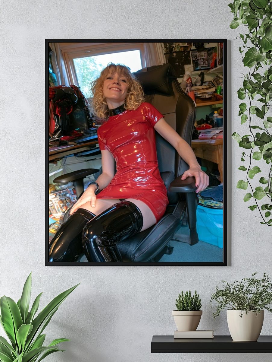 Red Latex Portrait Photography Poster. — room view 4