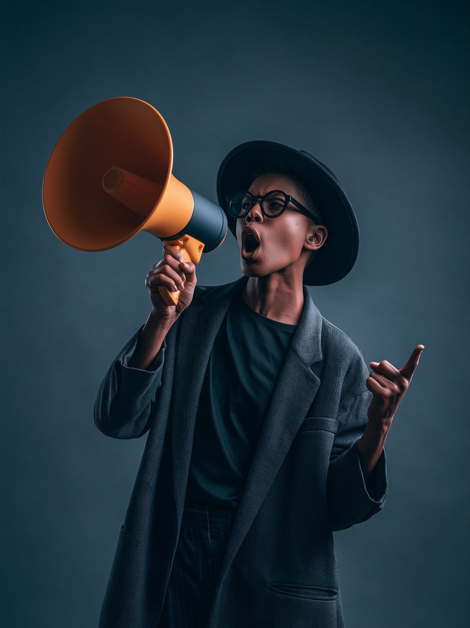 Megaphone Protest Portrait Poster. poster — photography art