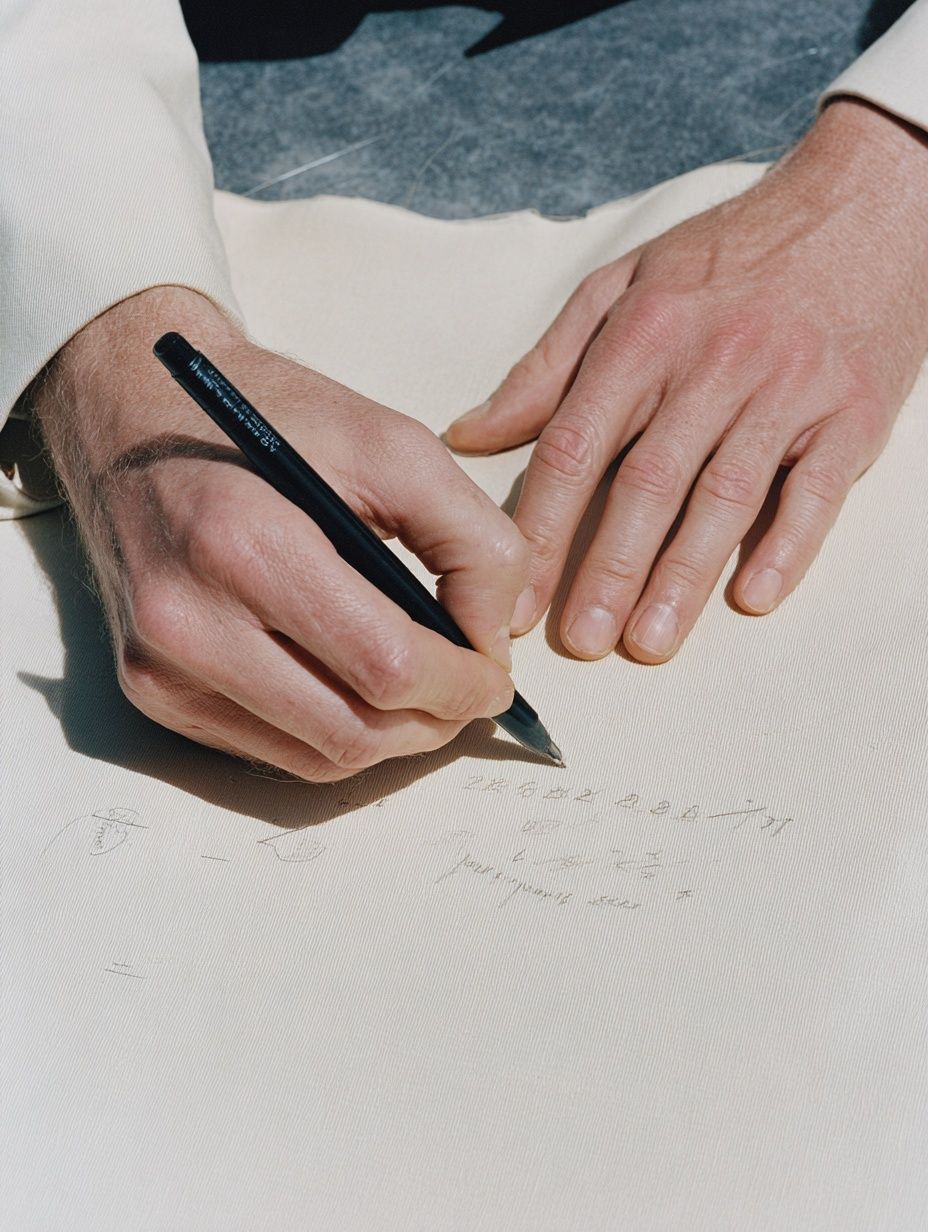 Hands Writing on Paper Photography Poster. poster — photography art