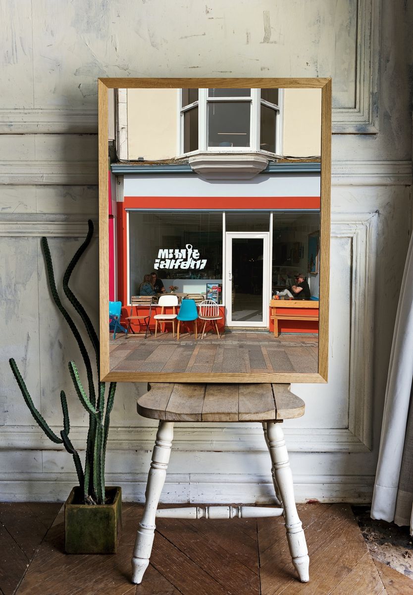 Colorful Cafe Facade Photography Poster. — room view 1