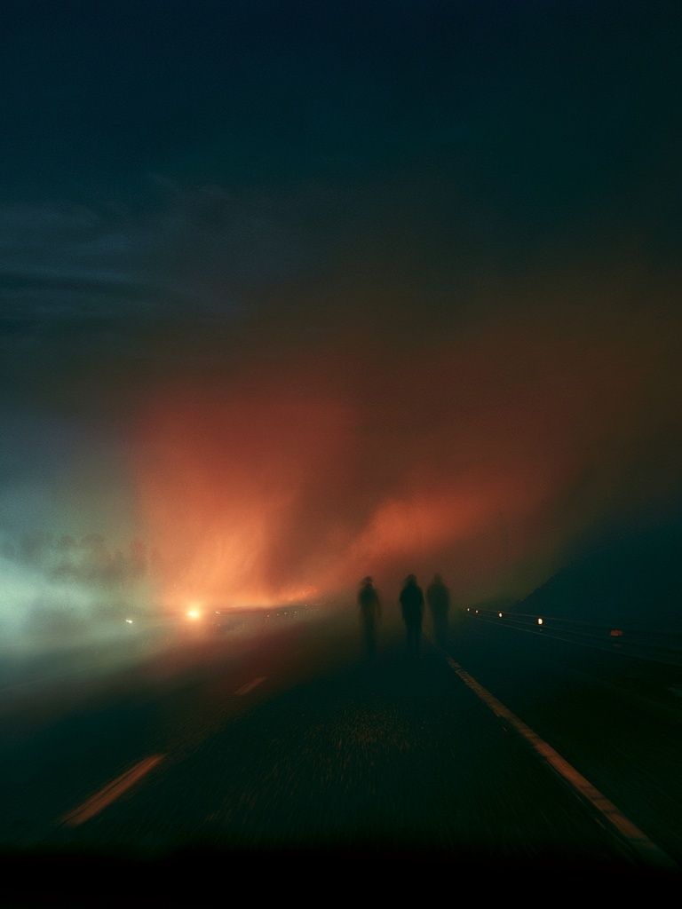 Foggy Night Road Photography Poster. poster — photography art