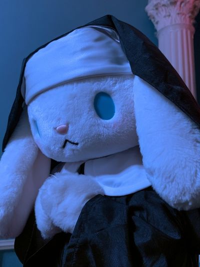 Plush Bunny Nun Portrait Print. poster