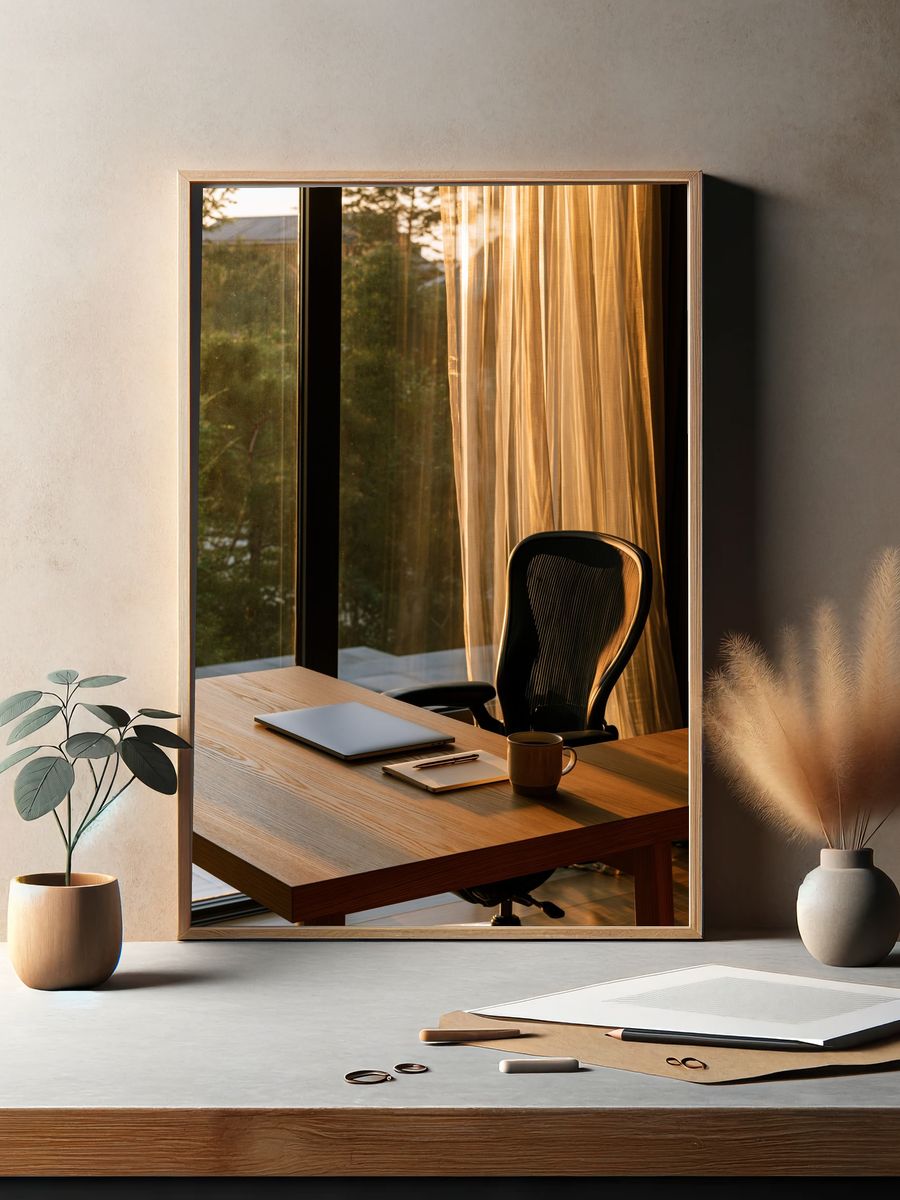 Sunlit Modern Office Photography Poster. — room view 2