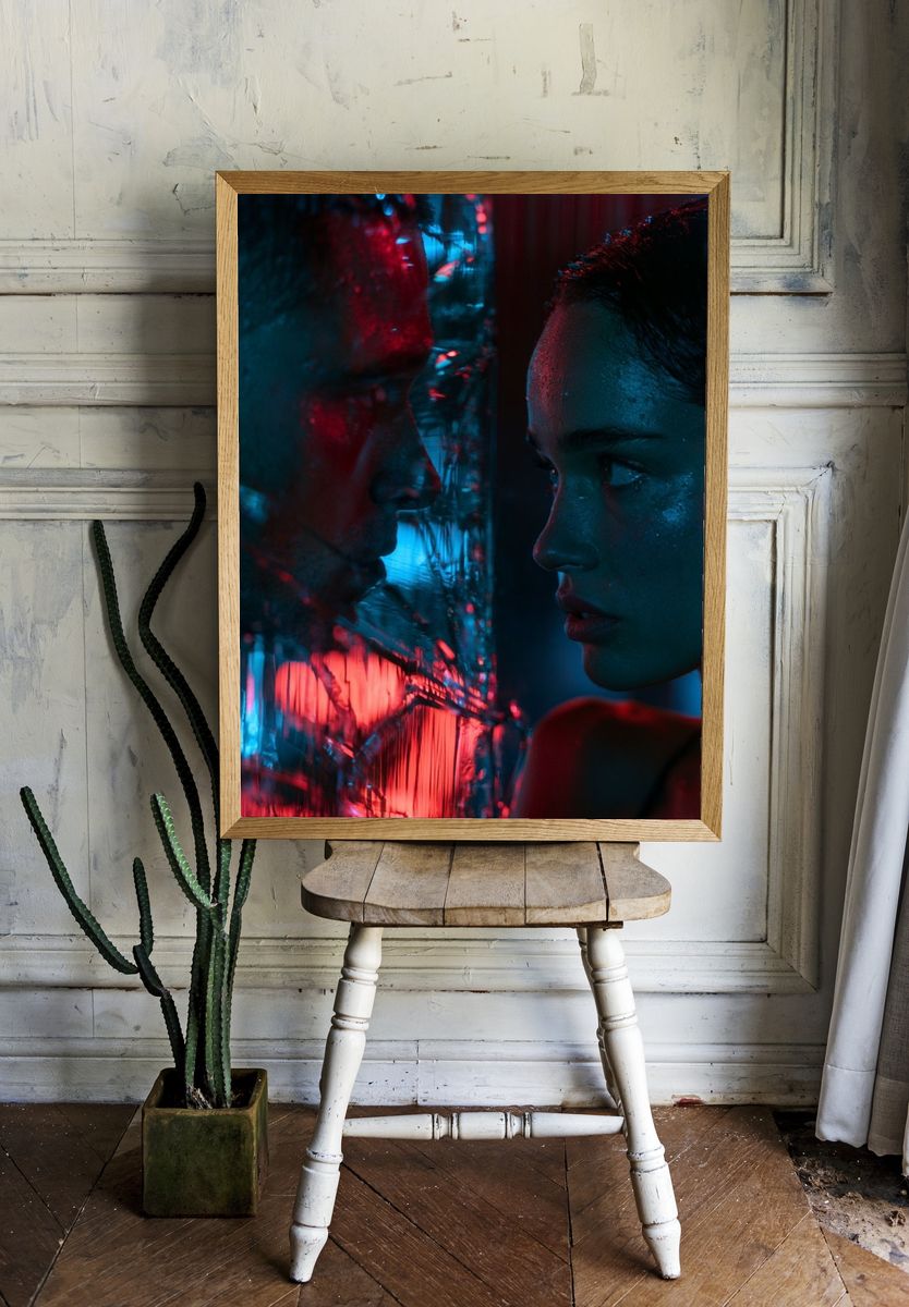 Neon Reflection Portrait Print. — room view 1