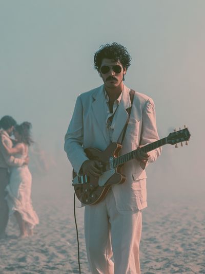 Beach Guitarist Photography Poster. poster