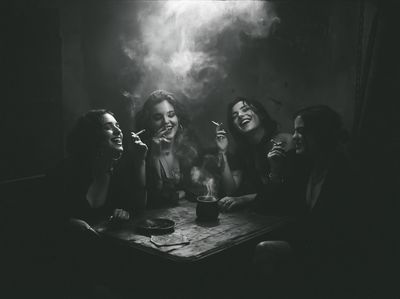 Smoky Night Portrait Photography Poster.