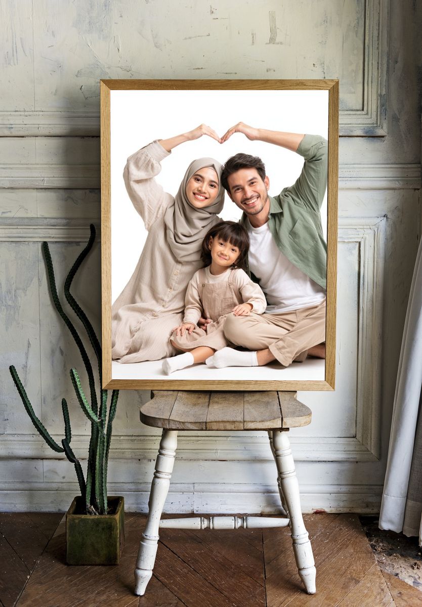 Happy Family Portrait Photography Poster. — room view 1