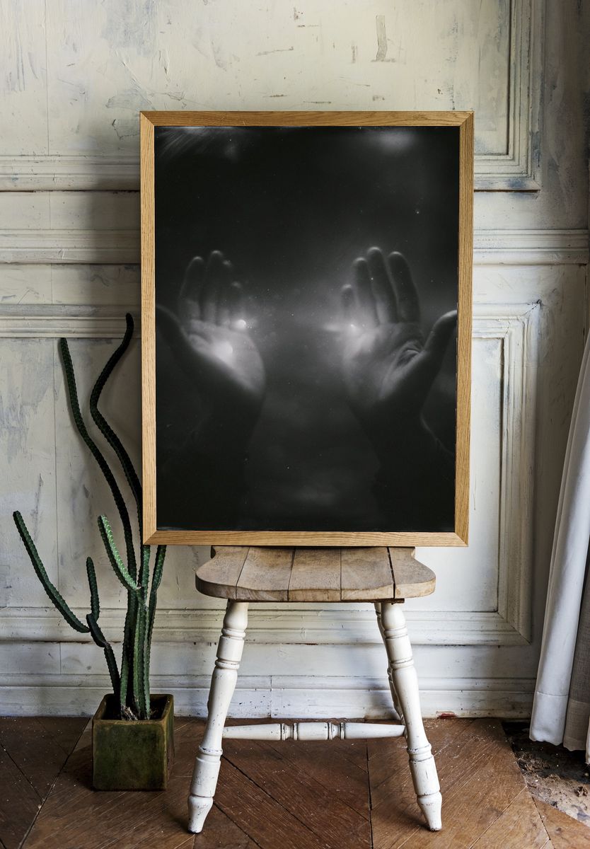 Hands in Light Photography Poster. room preview