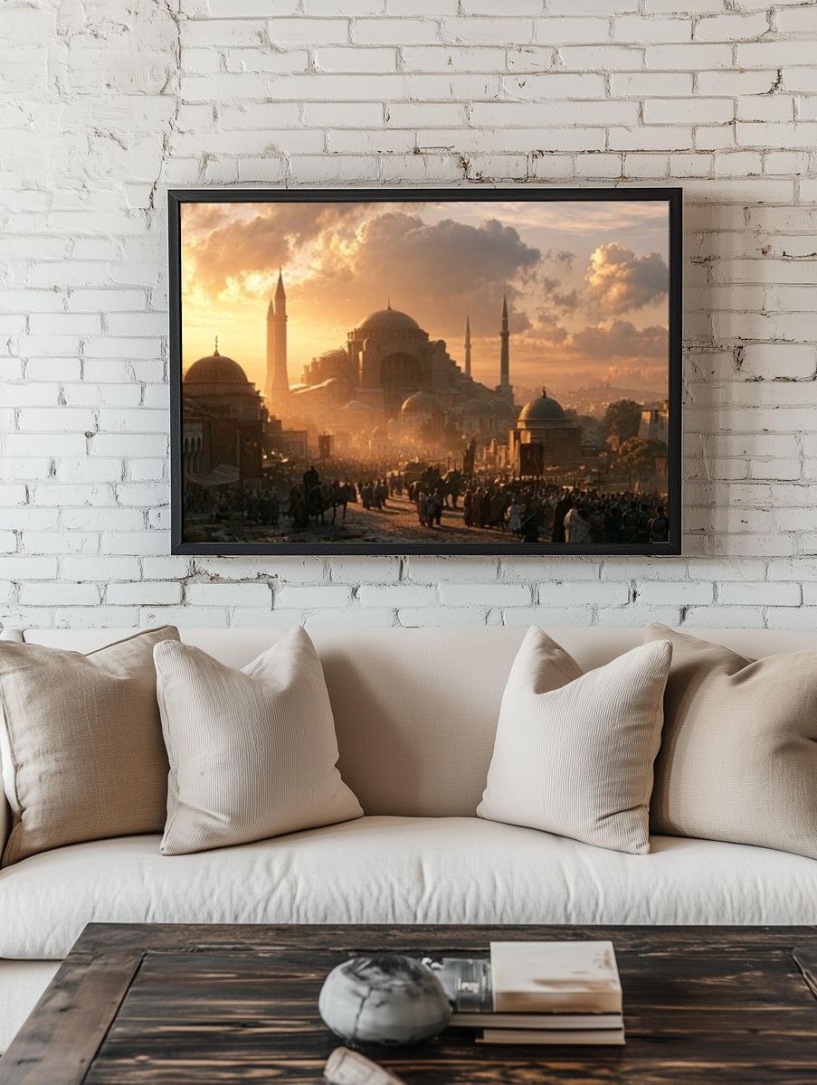 Sunset Ottoman Cityscape Photography Poster. room preview
