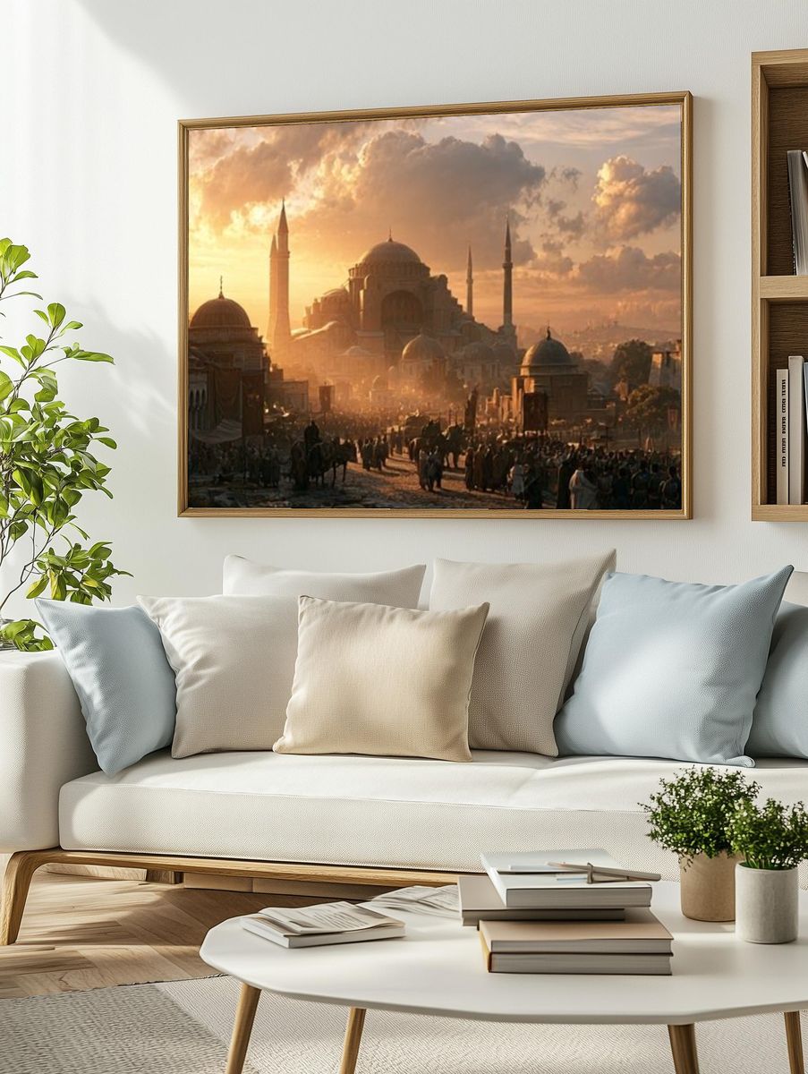 Sunset Ottoman Cityscape Photography Poster. — room view 2