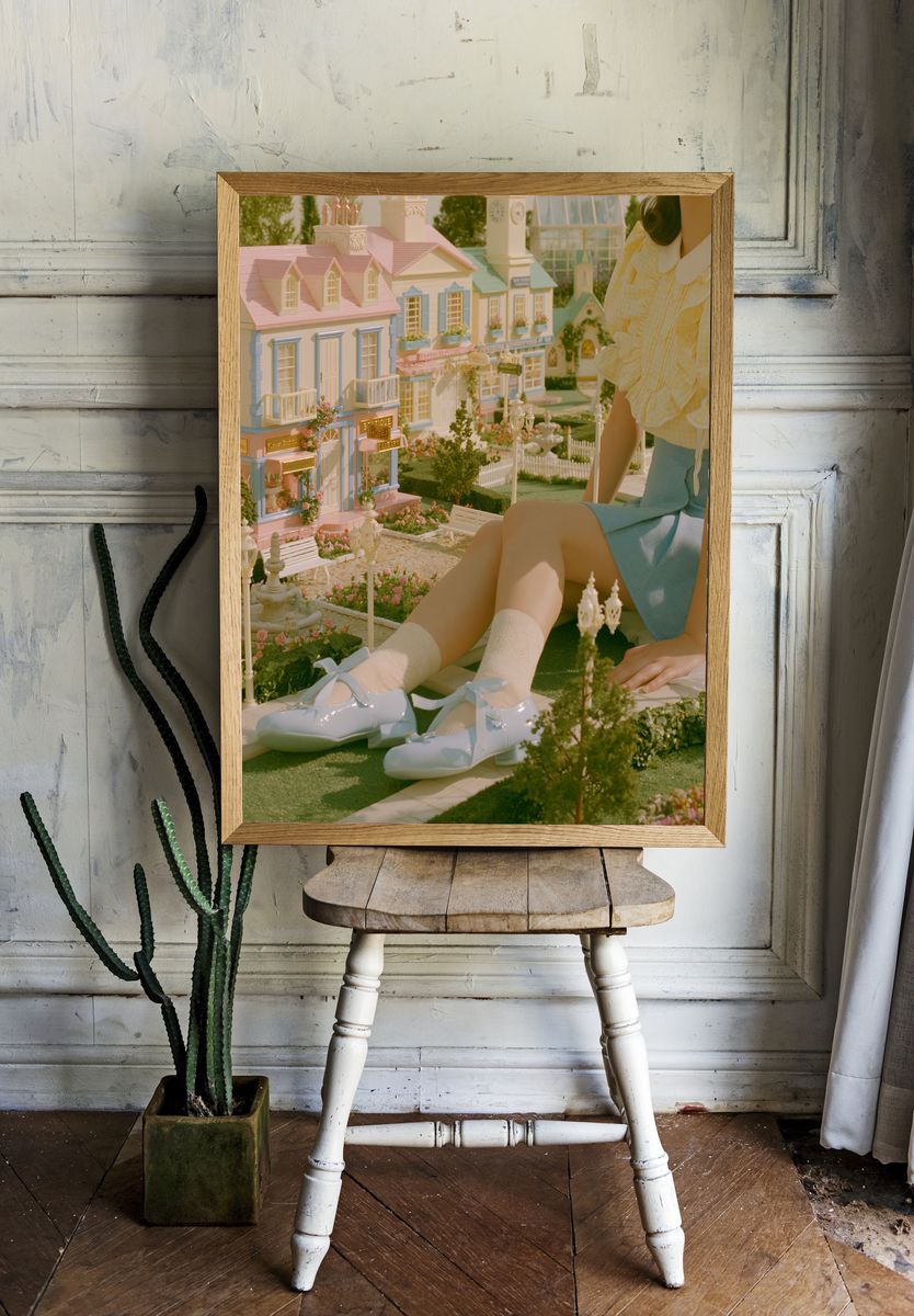 Pastel Dollhouse Garden Photography Poster. — room view 1