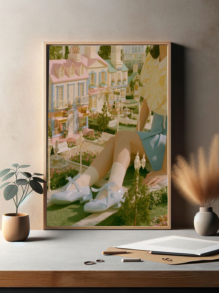 Pastel Dollhouse Garden Photography Poster. — room view 2