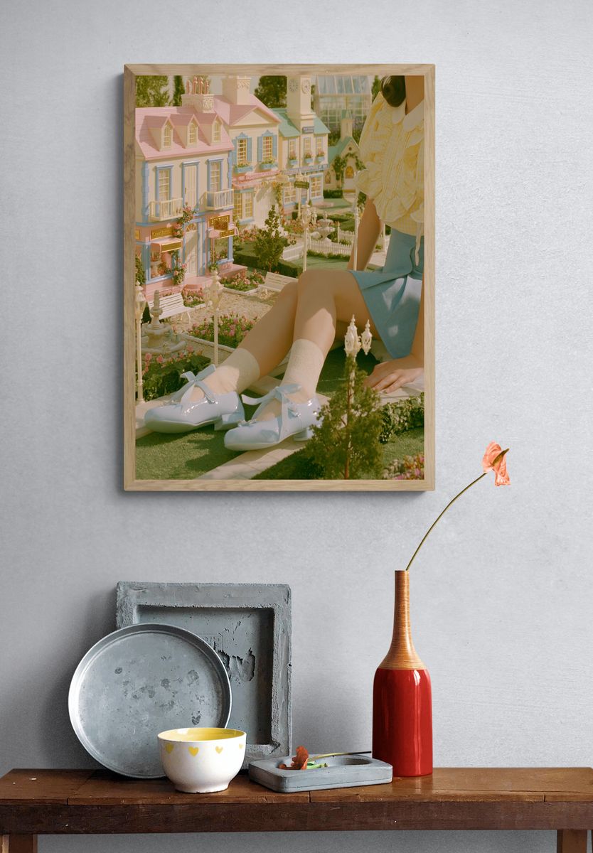 Pastel Dollhouse Garden Photography Poster. — room view 3