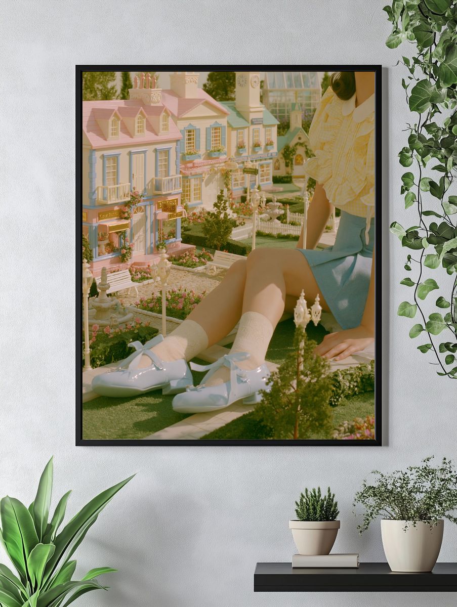 Pastel Dollhouse Garden Photography Poster. — room view 4