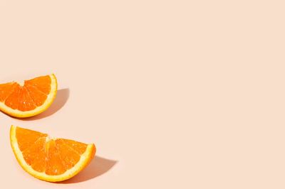 Delicious orange citrus fruit pieces. poster print