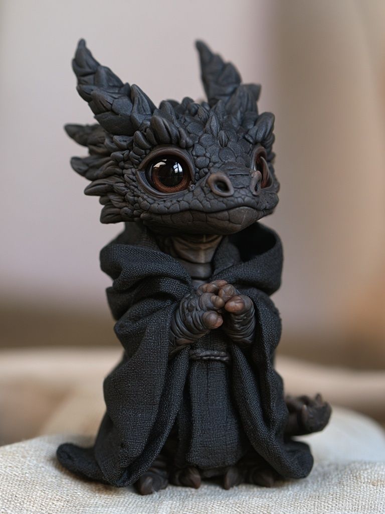 Cute Dragon Figurine Photography Poster. poster — photography art