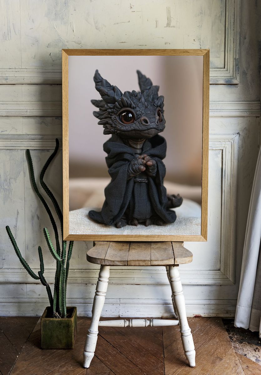 Cute Dragon Figurine Photography Poster. room preview
