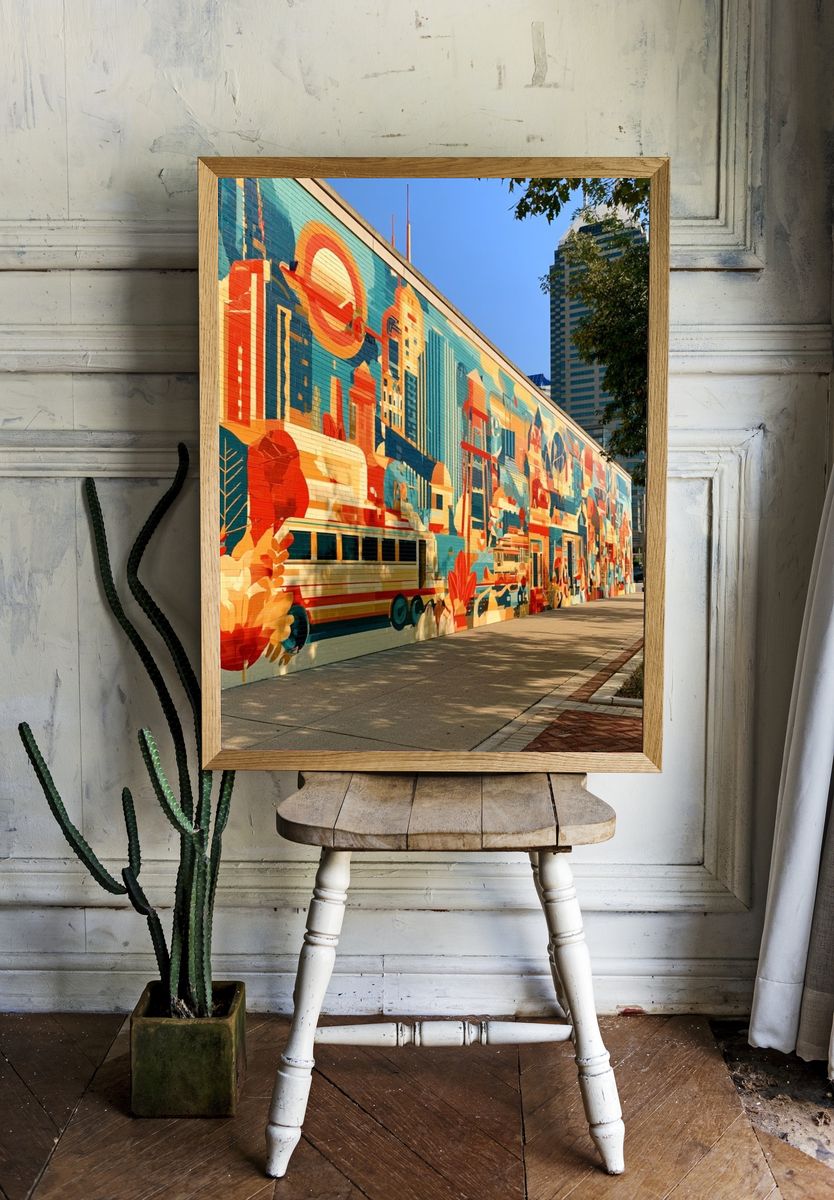 Urban Mural Cityscape Photography Poster. — room view 1