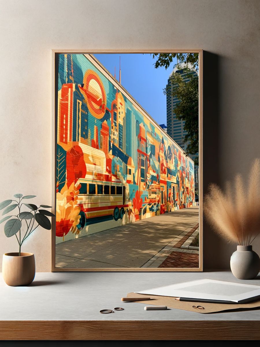 Urban Mural Cityscape Photography Poster. — room view 2