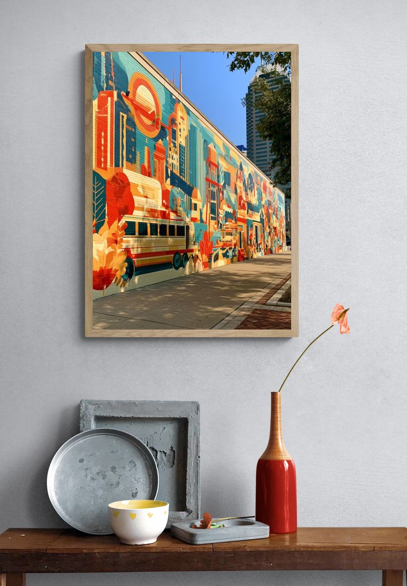 Urban Mural Cityscape Photography Poster. — room view 3