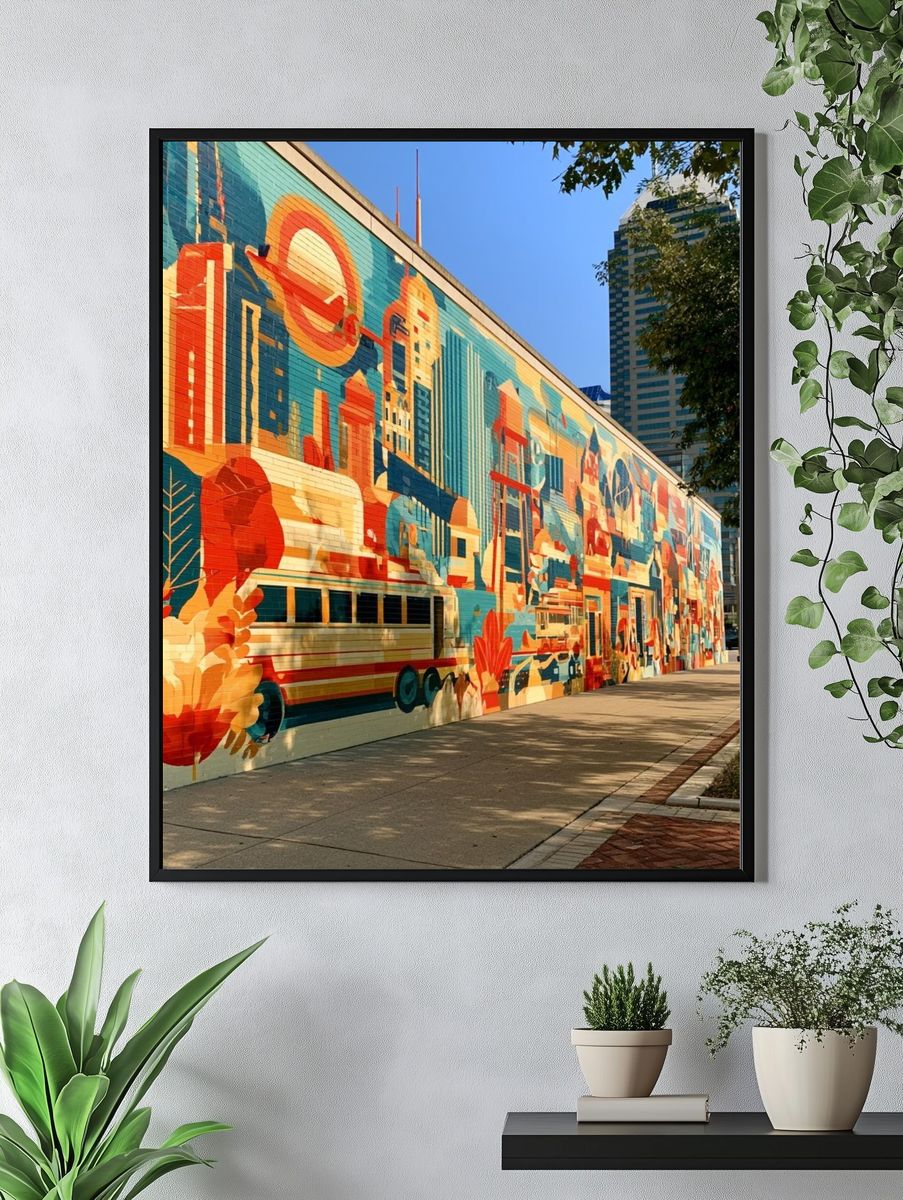 Urban Mural Cityscape Photography Poster. — room view 4