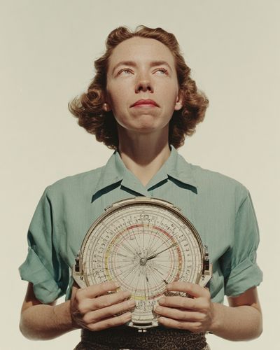 Vintage Portrait with Nautical Instrument Poster. poster