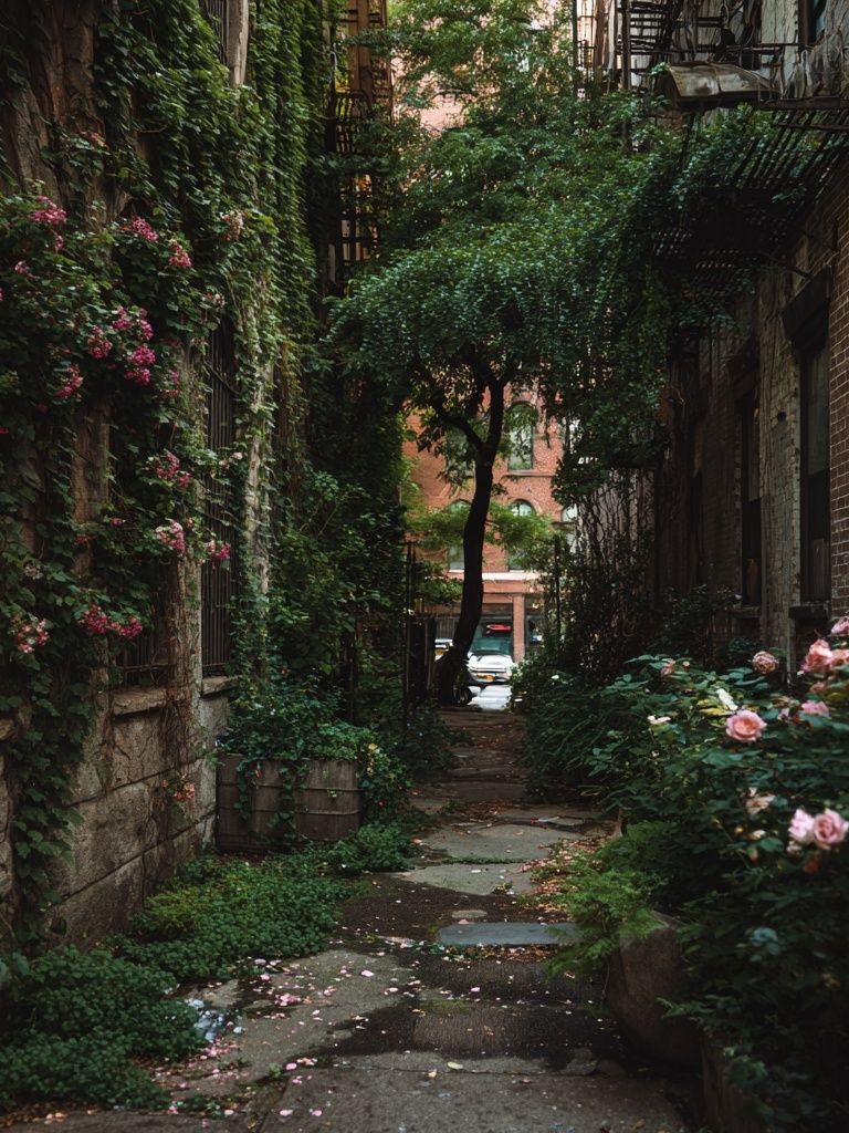 Hidden Garden Alley Photography Poster. poster detail