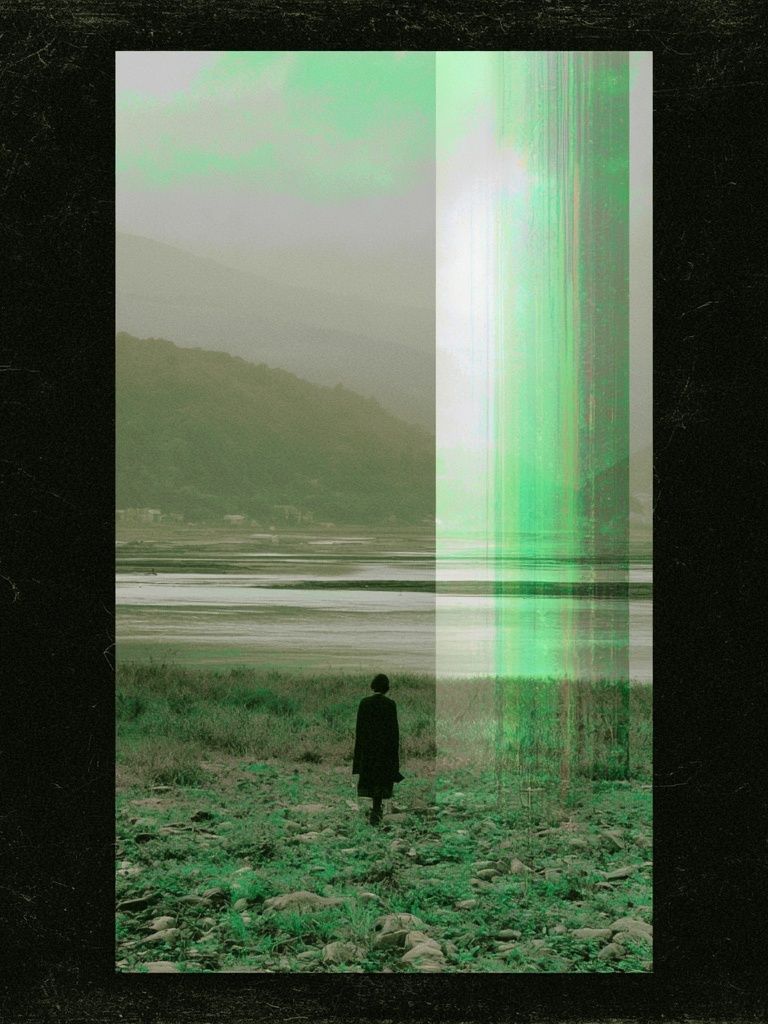 Glitch Landscape Photography Poster. poster detail