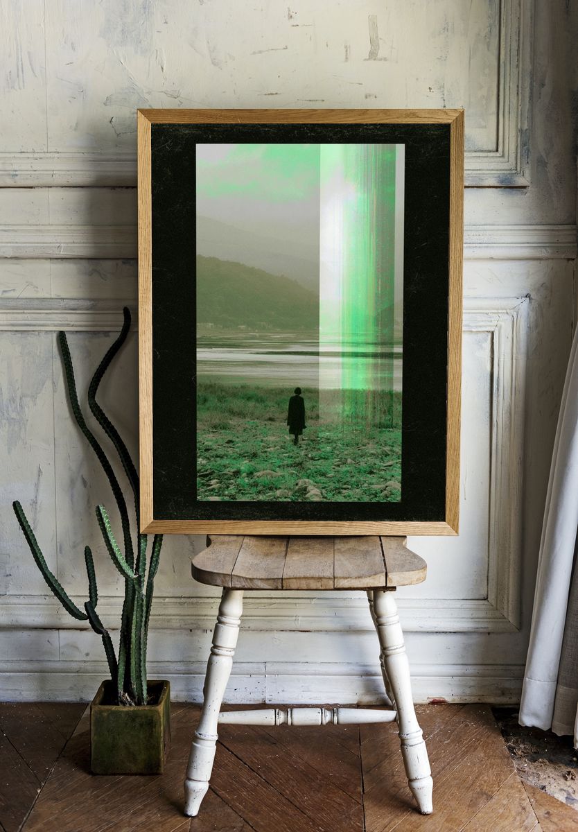Glitch Landscape Photography Poster. — room view 1