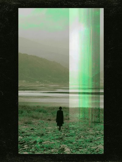 Glitch Landscape Photography Poster. poster print