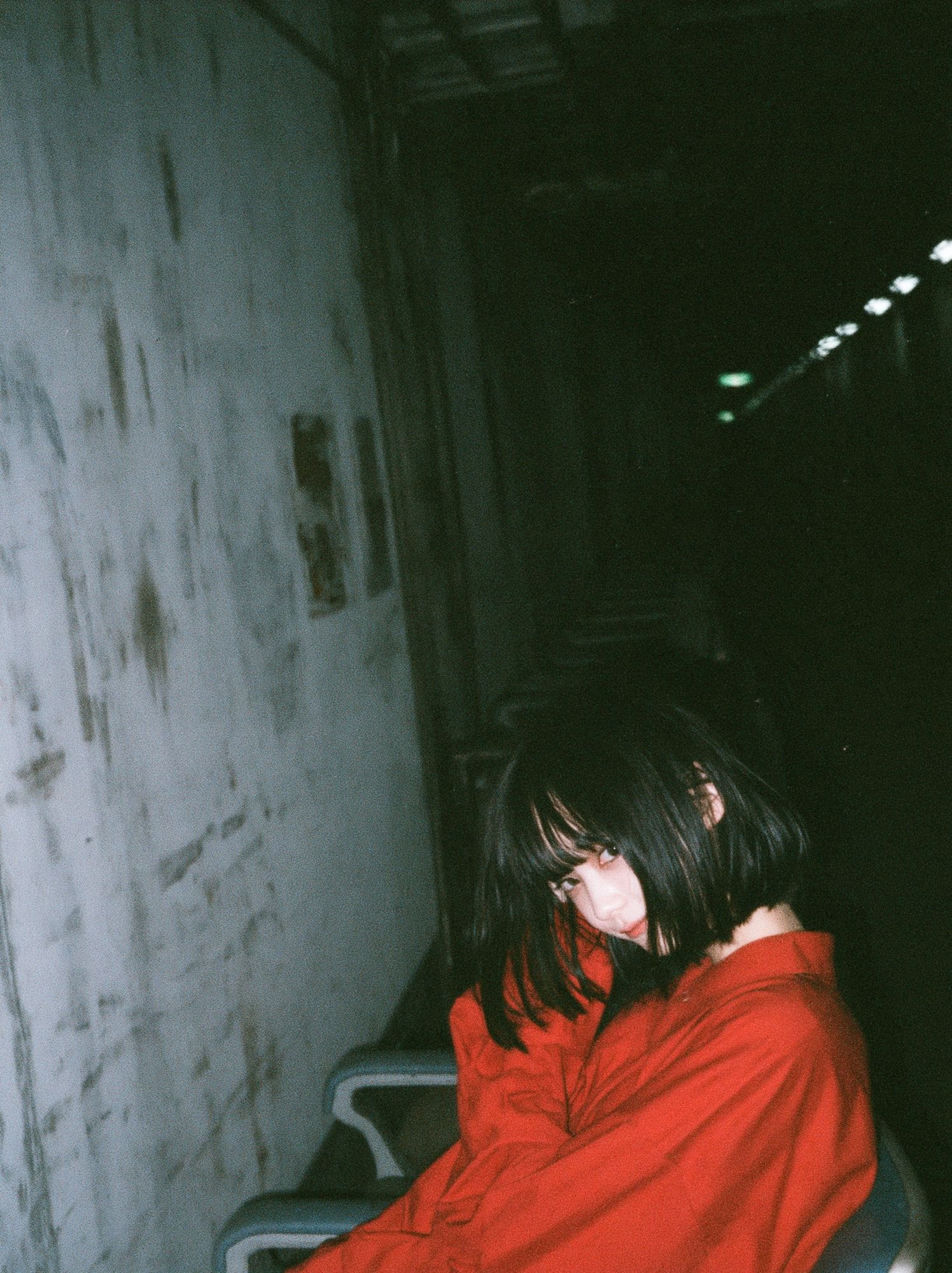 Moody Red Coat Portrait Print. poster — photography art