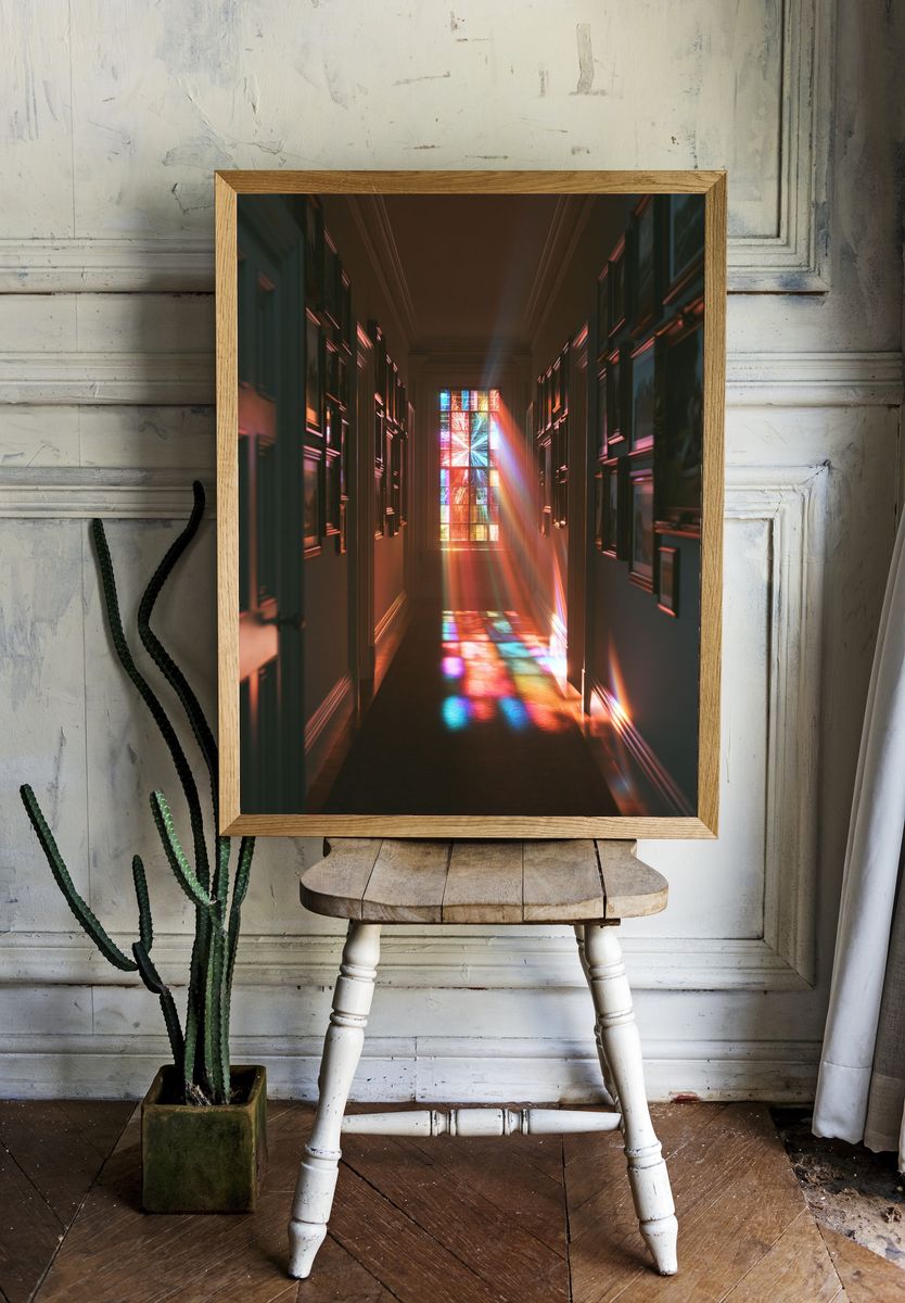Stained Glass Hallway Light Poster. room preview