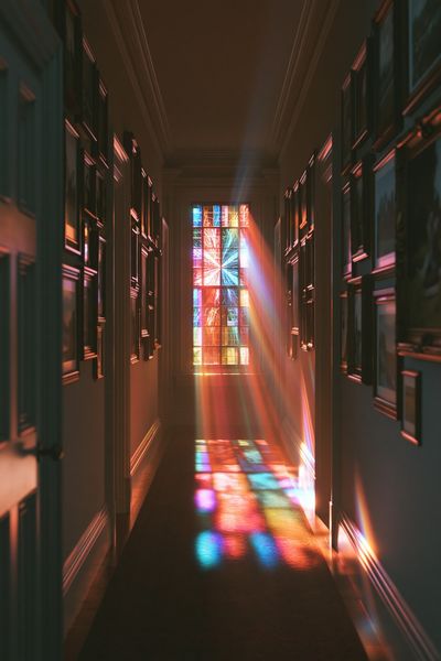 Stained Glass Hallway Light Poster.