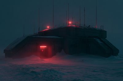 Arctic Outpost Sci-Fi Photography Poster.