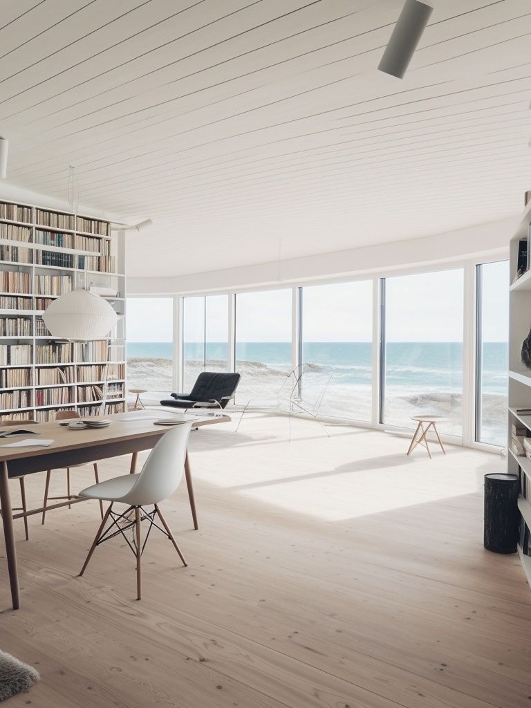 Seaside Library Interior Photography Poster. poster — photography art