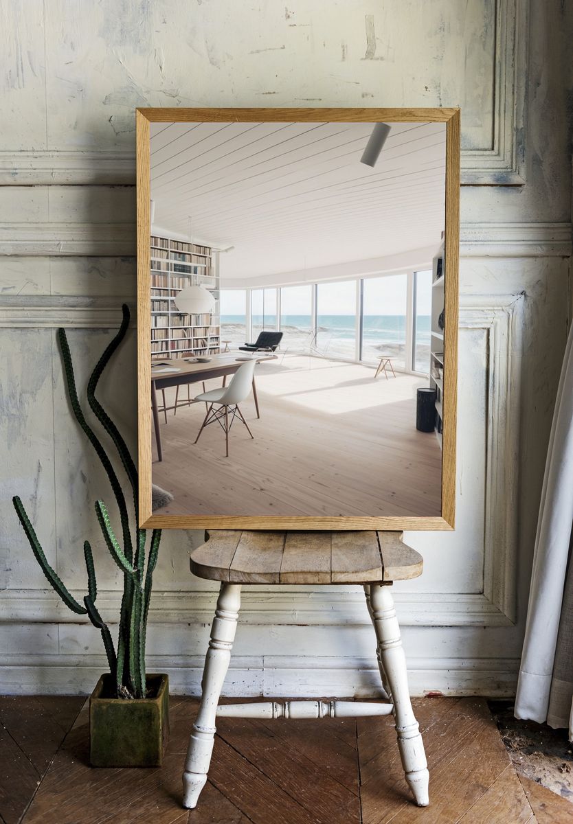 Seaside Library Interior Photography Poster. — room view 1