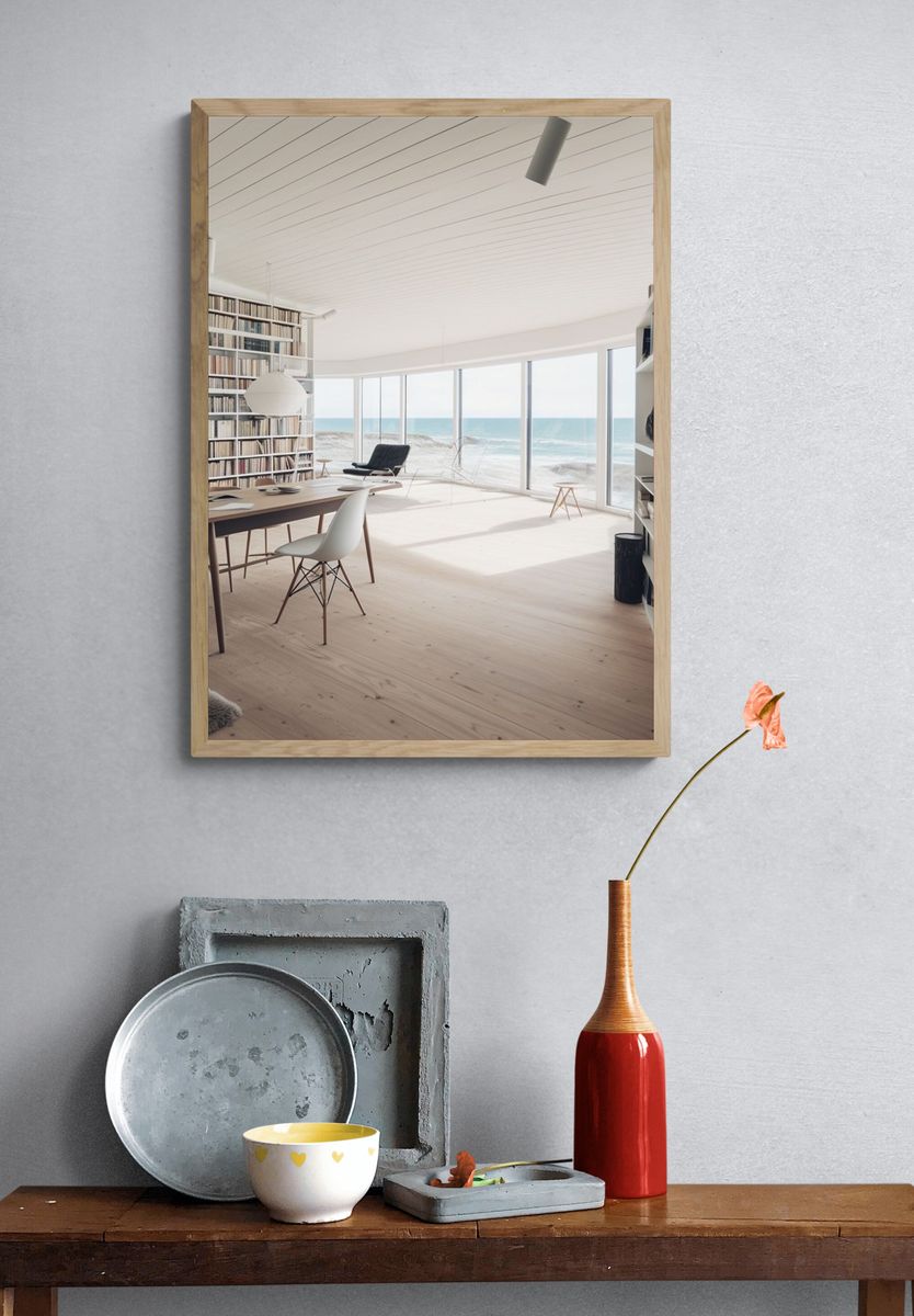 Seaside Library Interior Photography Poster. — room view 3