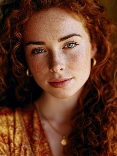 Freckled Redhead Portrait Poster. poster